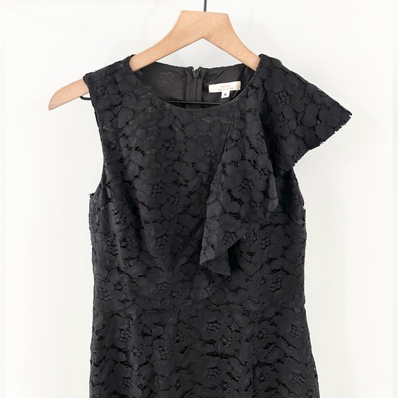 Trina Trina Turk Kirei Ruffle Front Lace Dress Black Size 6 - Picture 3 of 6